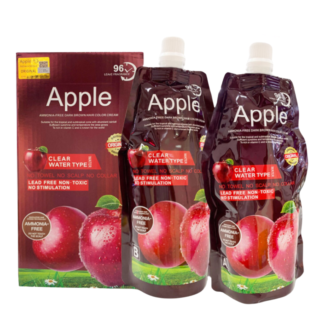 Ammonia Free Apple Fruit Extract Hair and Beard Dye Cream 96H (Dark Brown)