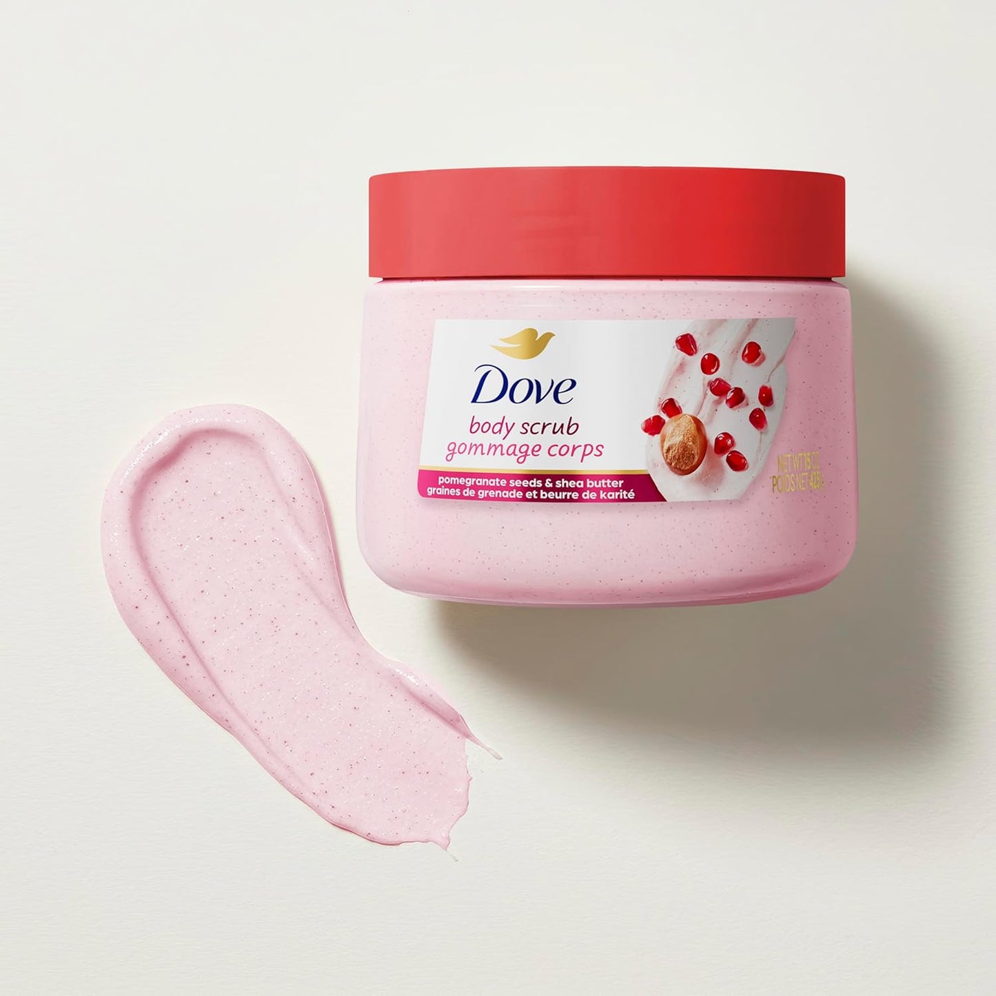 Dove Exfoliating Body Scrub – Pomegranate Seeds & Shea Butter – 15 oz (425g)