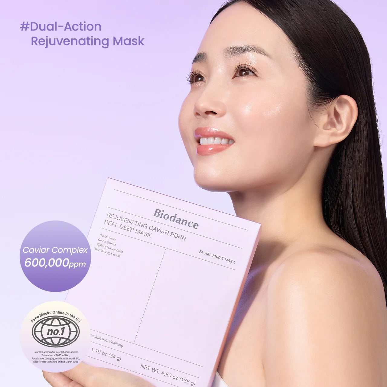 Biodance Rejuvenating Caviar PDRN Real Deep Mask - 34g x 4 sheets - gallery image 1