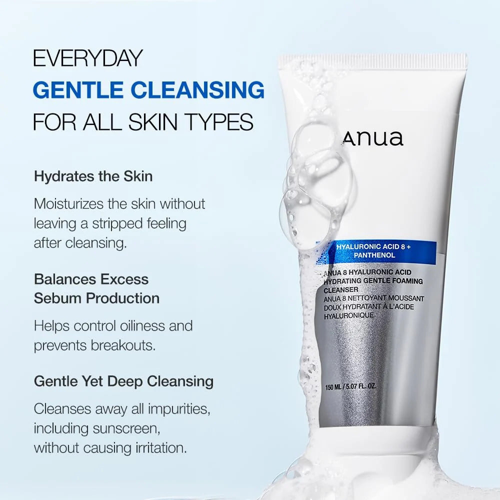 Anua 8 Hyaluronic Acid Hydrating Gentle Foaming Cleanser - 150ml - gallery image 2