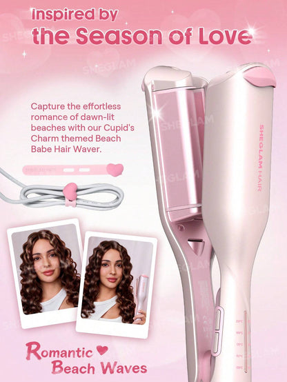 SHEGLAM Cupid's Charm Beach Babe Hair Waver - 25mm (UK Plug) | Deep Wave Crimper