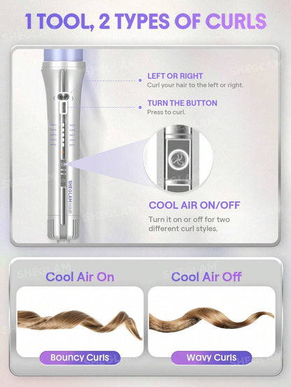 SHEGLAM Hair One-Touch Airflow Styler Pro 32mm auto-rotating hair curler – main product view
