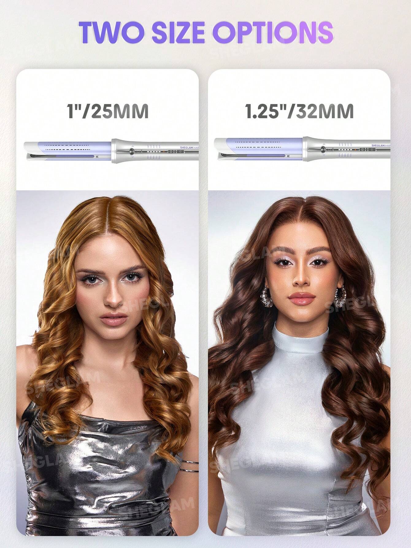 SHEGLAM Airflow Styler Pro showing auto-rotating curling mechanism in action