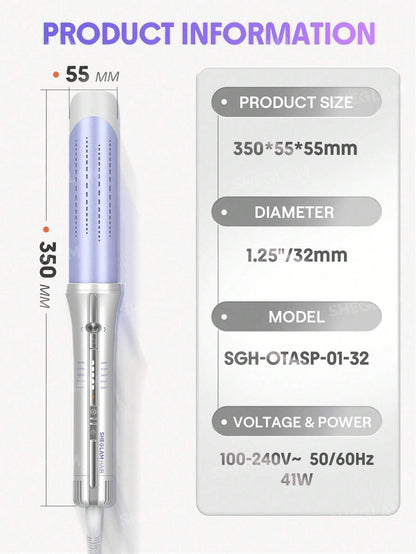 SHEGLAM 32mm barrel rolling heating design – less damage, more shine before and after