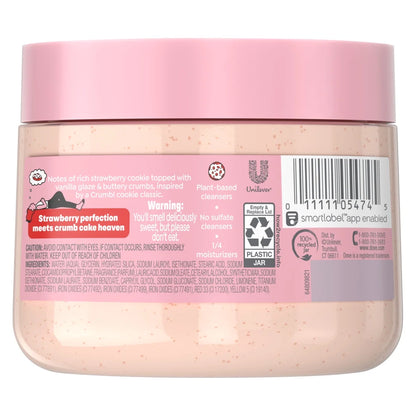 Dove x Crumbl Cookies Limited Edition Body Scrub – Strawberry Crumb Cake Exfoliating Body Polish (15 oz / 425g)