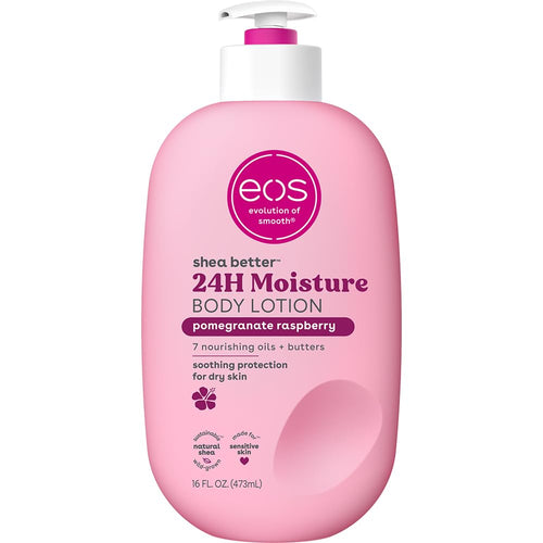 Eos Shea Better 24H Moisture Body Lotion – Pomegranate Raspberry – For Dry & Sensitive Skin – 16 fl oz (473ml)