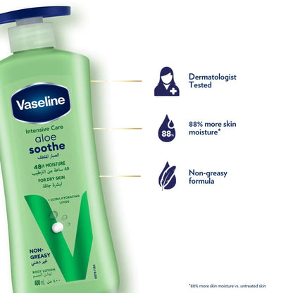 Vaseline Intensive Care Aloe Soothe Body Lotion – 48H Moisture – For Dry Skin – 400ml