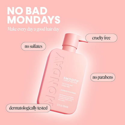 MONDAY Haircare Smooth Conditioner – with Wheat Protein – For Curly & Frizzy Hair – 12 fl oz (354ml)