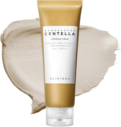 SKIN1004 Madagascar Centella Ampoule Foam 125ml - White Background with Texture Swatch