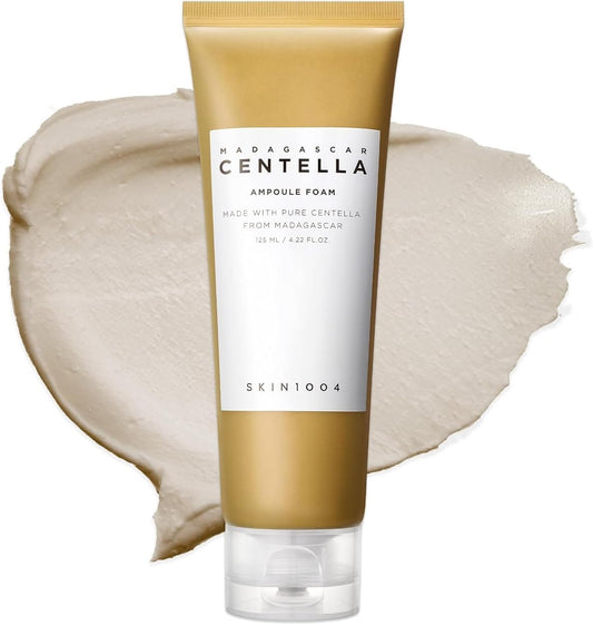 SKIN1004 Madagascar Centella Ampoule Foam 125ml - White Background with Texture Swatch