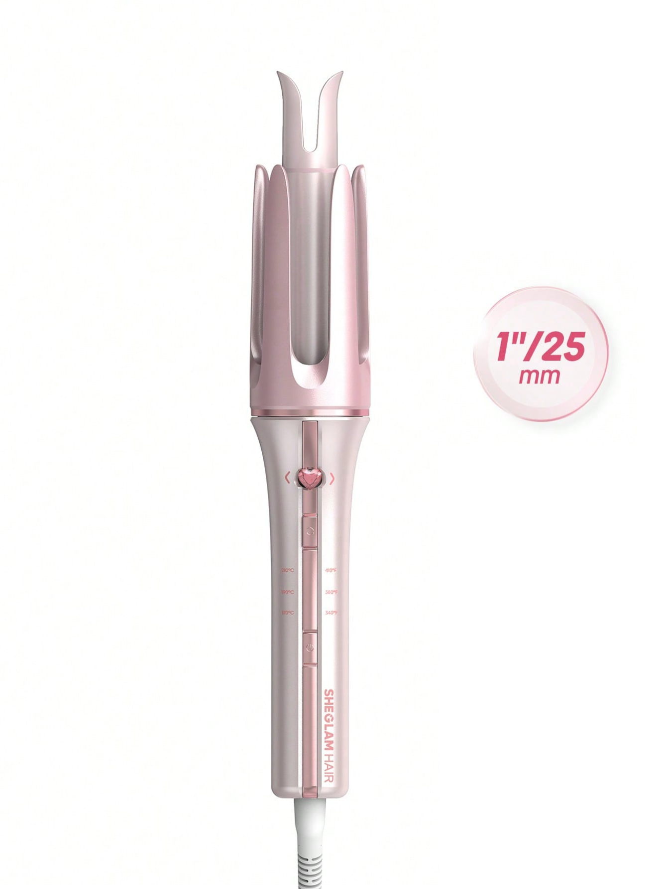 SHEGLAM Haircare Cupid's Charm One-Touch Instant Automatic Curler (25mm) - Baby Pink
