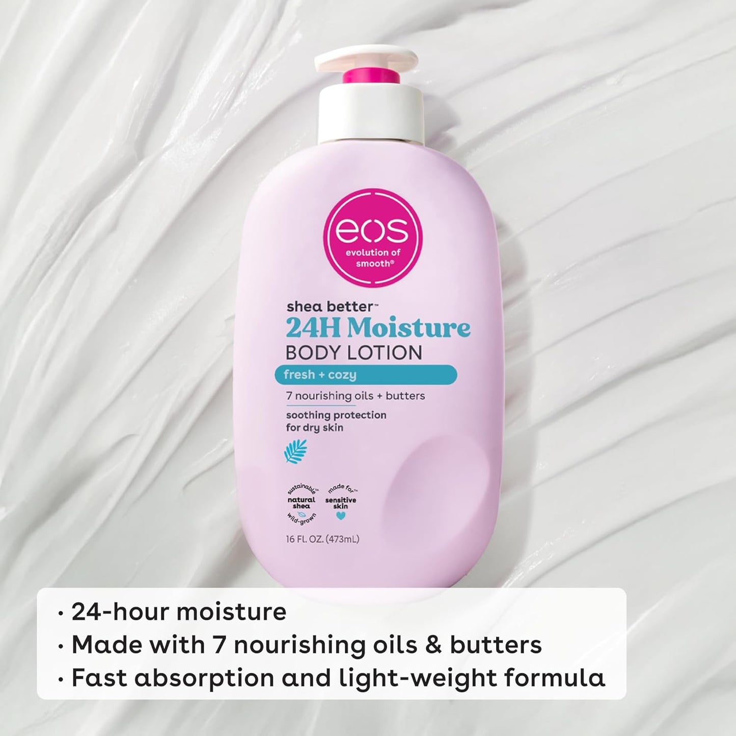 Eos Shea Better 24H Moisture Body Lotion – Fresh + Cozy