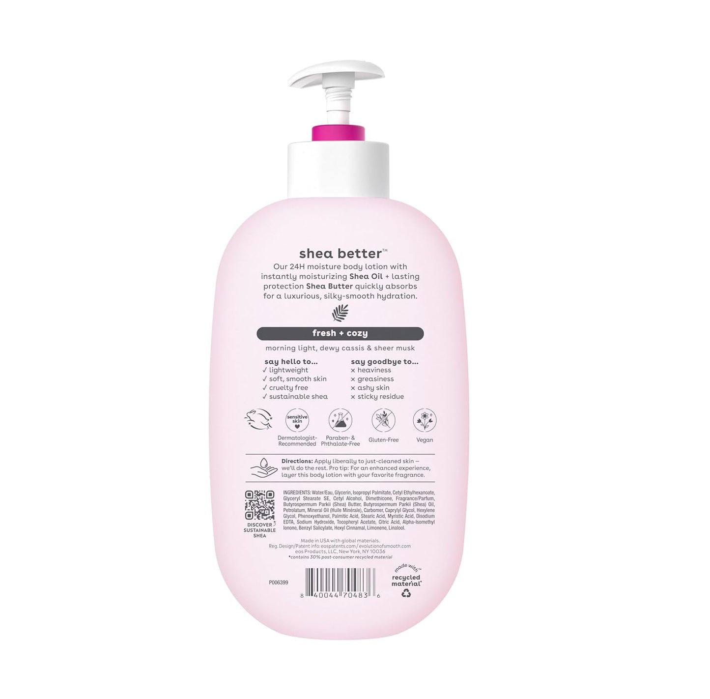 Eos Shea Better 24H Moisture Body Lotion – Fresh + Cozy