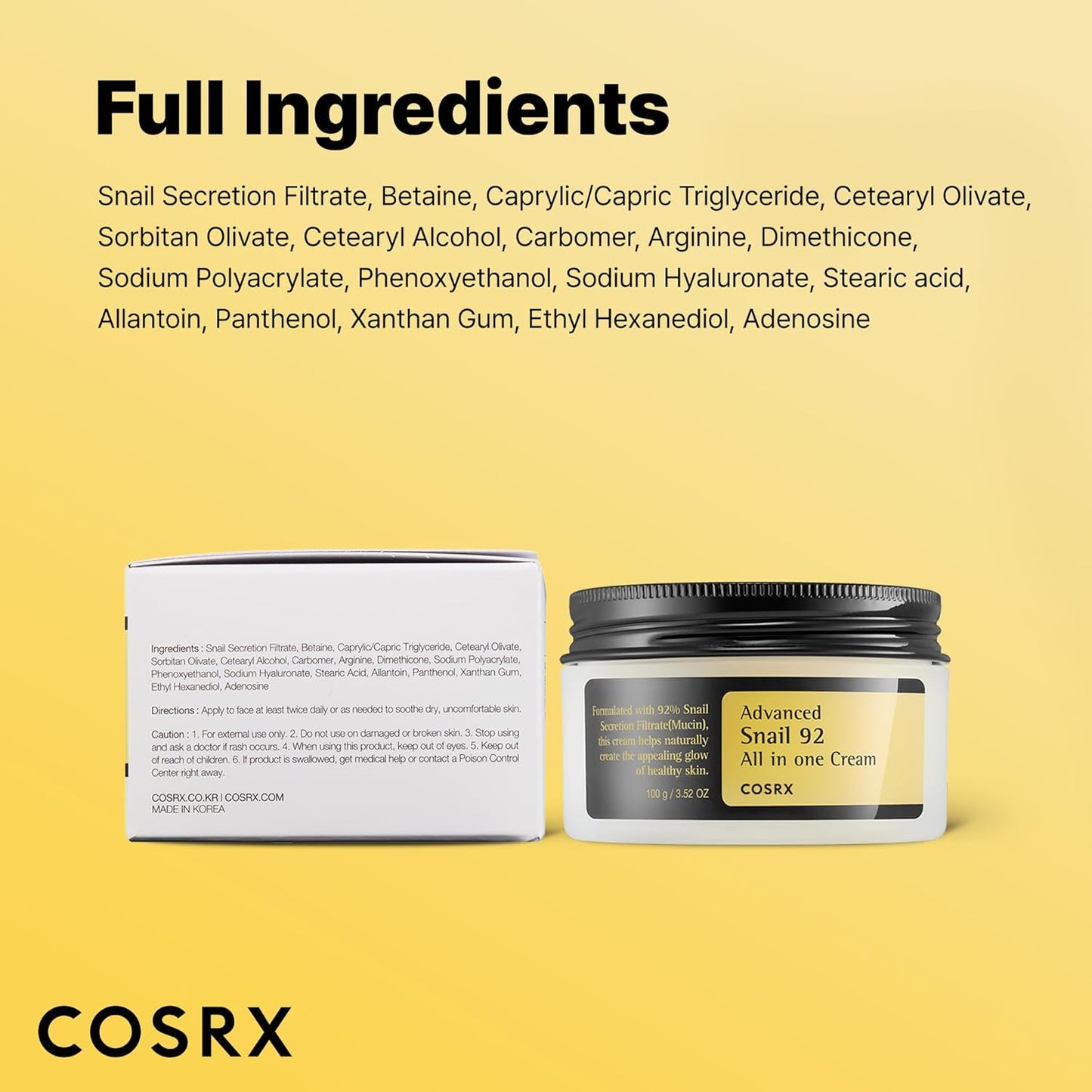 COSRX - Advanced Snail 92 All In One Cream 100gm
