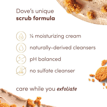Dove Exfoliating Body Scrub – Brown Sugar & Coconut Butter – Deep Nourishment – 15 oz (425g)