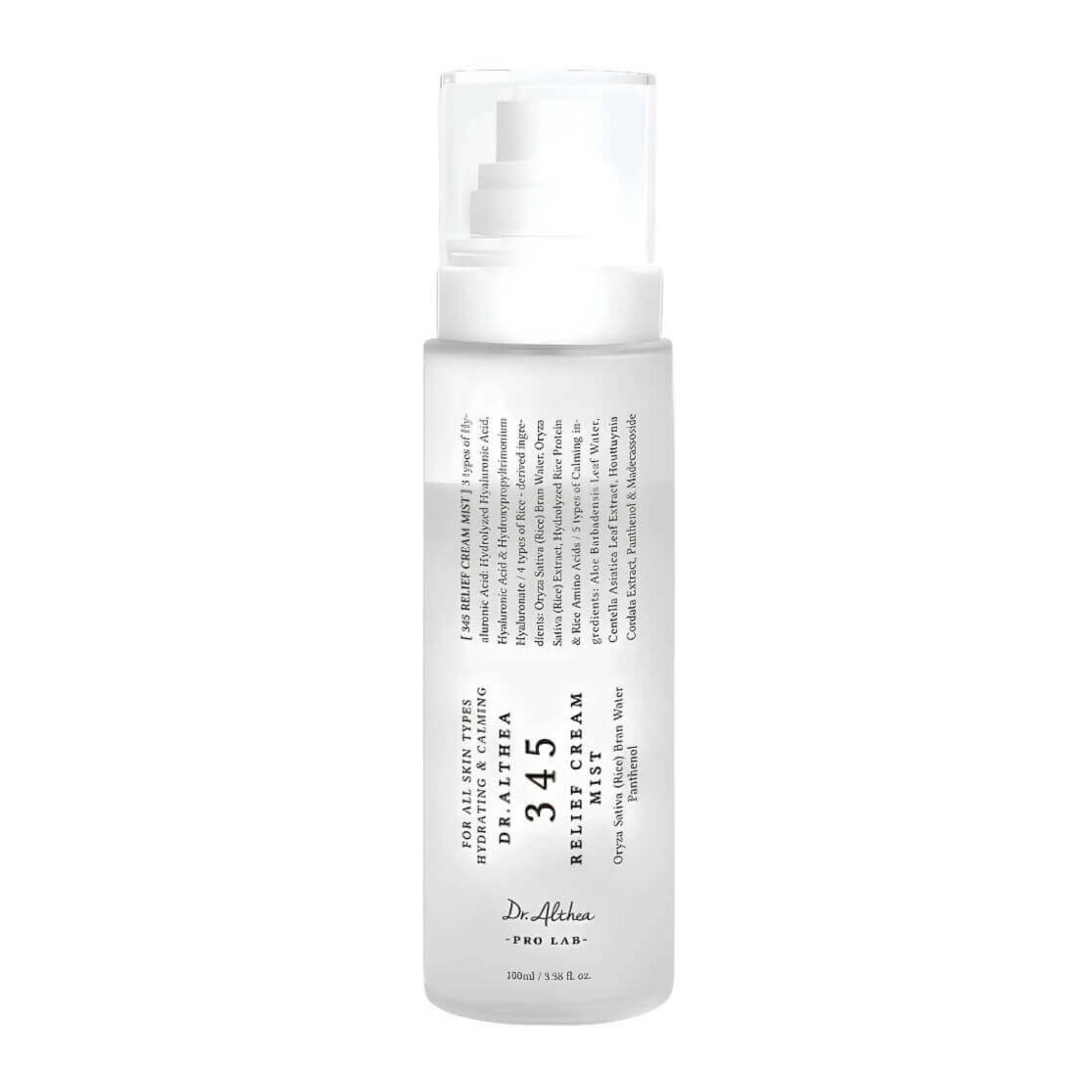 Dr. Althea 345 Relief Cream Mist 100ml - White Background Frosted Bottle