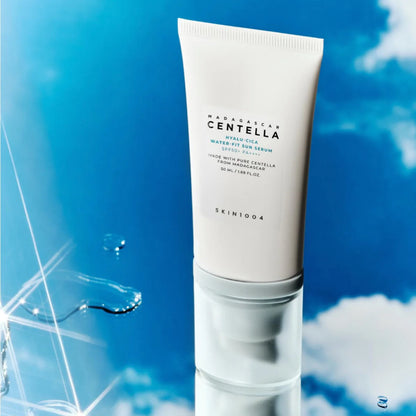 SKIN1004 Centella Hyalu-Cica Sun Serum - Water-Fit Texture Lifestyle Blue Sky